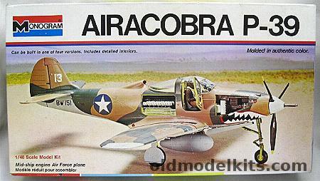 Monogram 1/48 Bell P-39D / D-2 / L-1 Airacobra - USSR / D-1 From 347th FG 67th FS 13 AF Guadalcanal / D-2 From 54th FG 57th FS Alaska  - White Box Issue, 6844 plastic model kit